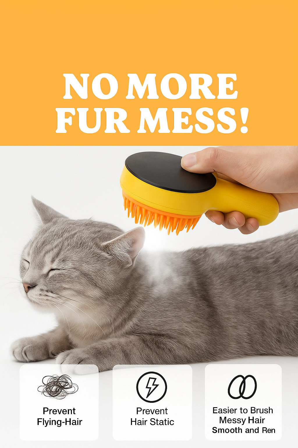 Steaming Pet Hairbrush